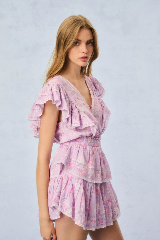 Gwen Fragrance Print Cotton Mini Dress